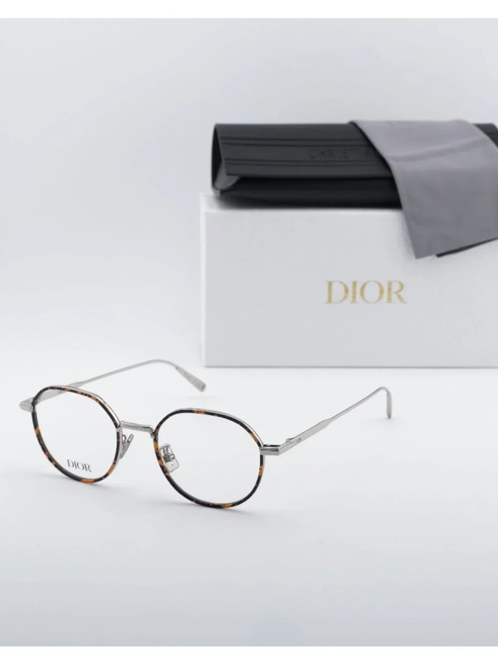 Dior DIORBLACKSUIT O R3U F500 Square Eyeglasses 49mm - Silver / Havana